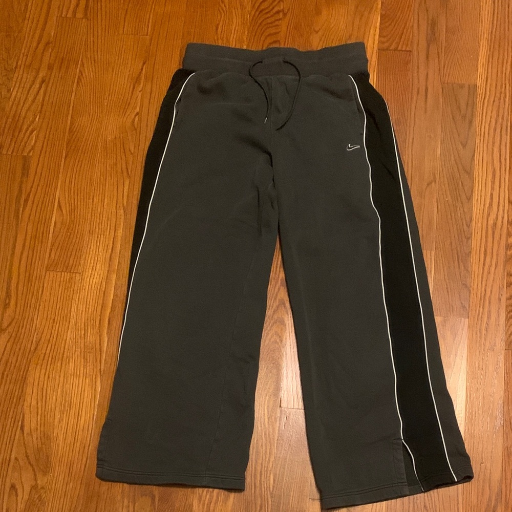 Nike Kids Black Joggers with White Trim